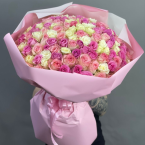Букет из 151 кенийской розы микс (40 см) в Электроуглях