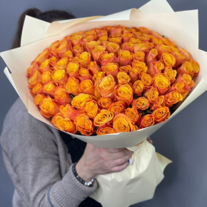 Букет из 101 огненной розы (40 см) в Электроуглях