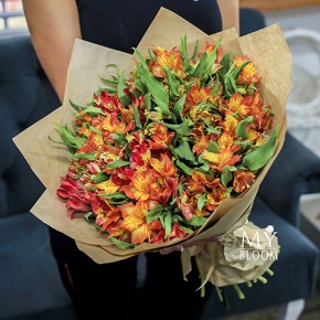 Букет "Оттенки осени" из 27 альстромерий в Электроуглях