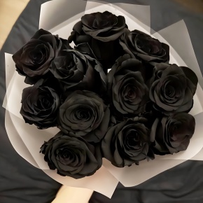 Букет "Черная королева" из 11 черных роз Эквадор (60 см) в Электроуглях