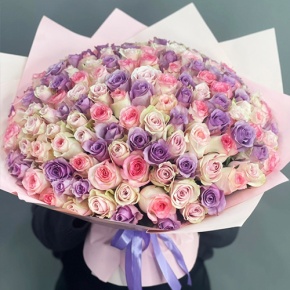 Букет из 101 розы нежный микс (40 см) в Электроуглях