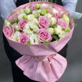 Букет "Нежное признание" из роз и эустом в Электроуглях