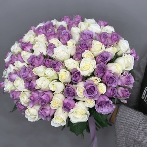 Букет "Фиолетовый микс" из 101 розы (40 см) в Электроуглях