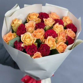 Букет "Прайм" из 25 роз Оранж и Эль Торо (50 см) в Электроуглях