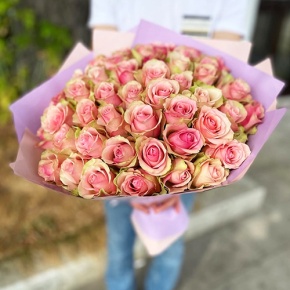 Букет 51 роза Бэлла Роса (40 см) в Электроуглях