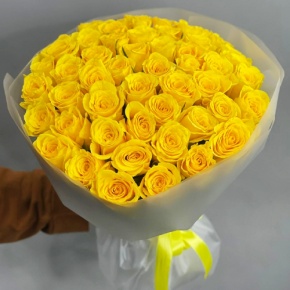 Букет "Золотце" из 51 лимонной розы (40 см) в Электроуглях
