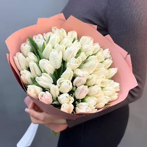 Букет из 49 белых тюльпанов в Электроуглях