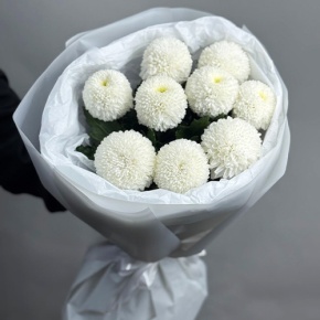 Букет из 9 белых хризантем Момоко в Электроуглях