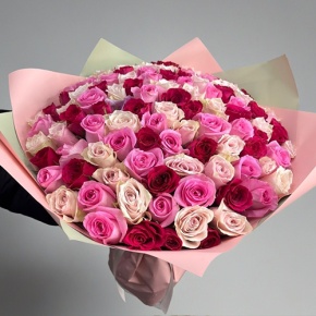 Букет "Ода любви" из 101 розы микс (40 см) в Электроуглях