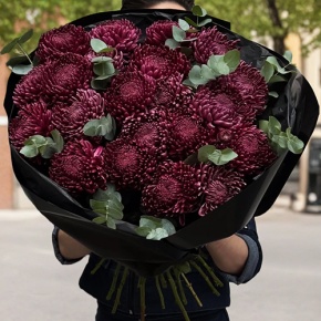 Букет из 21 винной хризантемы Бигоуди в Электроуглях