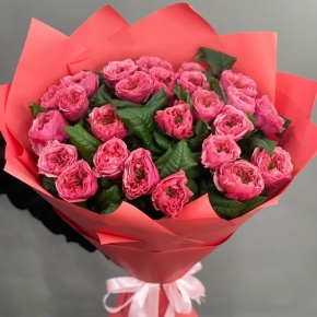 Букет из 25 махровых пионовидных роз Риджентс парк  (70 см) в Электроуглях