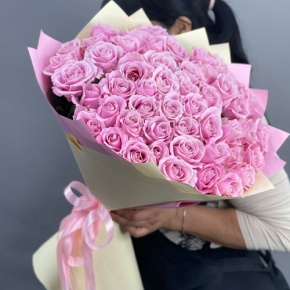 Букет из 51 пастельной розы Аваланж (60 см) в Электроуглях