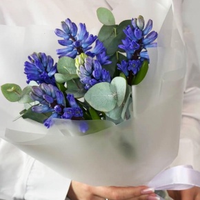 Букет "Мини" из 5 ароматных гиацинтов и эвкалипта в Электроуглях