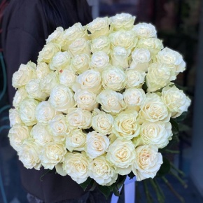 Букет из 51 розы Эквадор Мондиаль под ленту (80 см) в Электроуглях