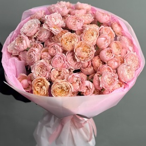 Букет из 35 кустовых пионовидных роз Джульетта (60 см) в Электроуглях