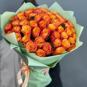 Букет из 71 огненной розы (40 см) в Электроуглях