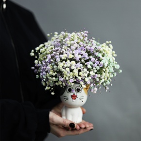 Композиция из гипсофил в керамическом кашпо в Электроуглях