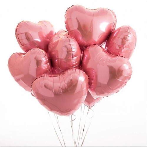 Сердце розовое фольгированный шар с гелием (45 см) в Электроуглях
