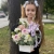 Композиция с георгинами на 1 сентября в белом ящике в Электроуглях